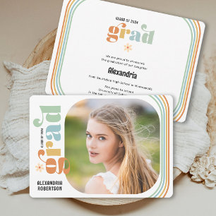 Faire-part Diplôme photo Boho Retro