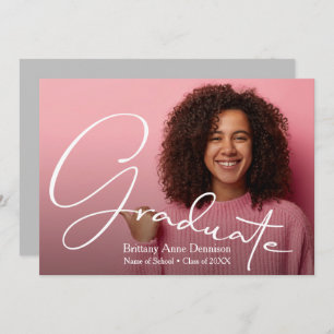 Faire-part Diplôme photo de script chic