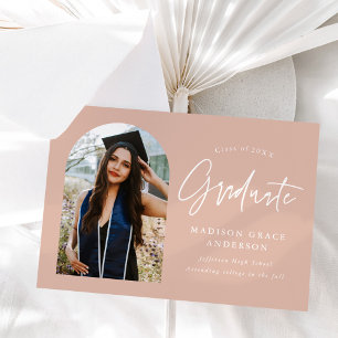 Faire-part Diplôme photo moderne Blush Arch
