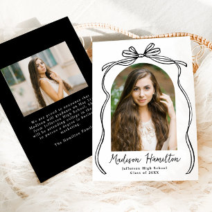 Faire-part Diplôme photo vintage Black Bow Arch