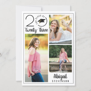 Faire-part Diplôme Typographie moderne Classe Année 4 Photos