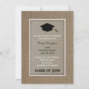 Faire-part d'obtention du diplôme de Burlap