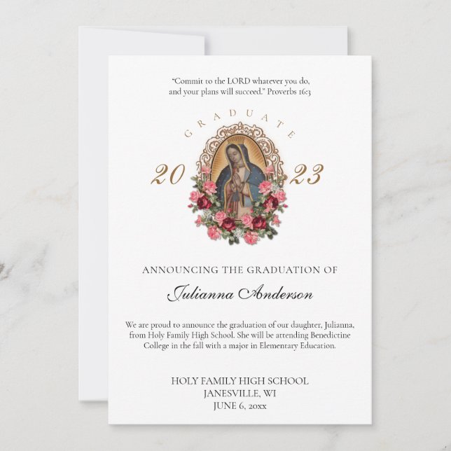 Faire-part d'obtention du diplôme de la Guadalupe  (Devant)