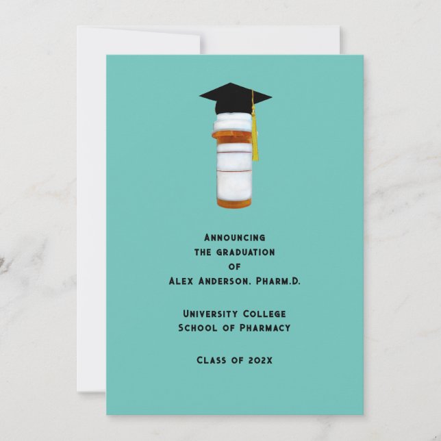 Faire-part d'obtention du diplôme de l'école de ph (Devant)