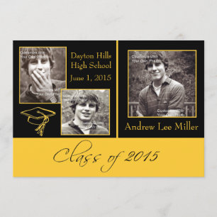 Faire-part d'obtention du diplôme de noir moderne