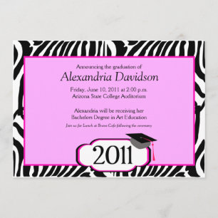 Faire-part d'obtention du diplôme de Zebra Stripe