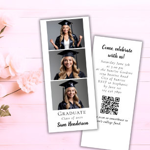 Faire-part d'obtention du diplôme Photo Booth QR c