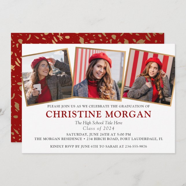 Faire-part d'obtention d'un diplôme d'études supér (Devant / Derrière)