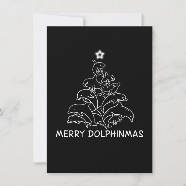 Faire-part Dolphin Lover Venin | Dolphin Merry Christmas Tree (Devant)