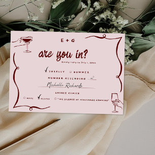 Faire-part Doodles rétro lunaires   Mariage RSVP