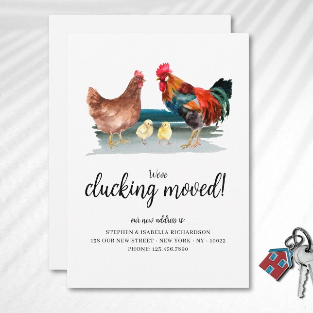 Faire-part Drôle Nous avons Clucking Déplacé Nouvelle Adresse (Créateur téléchargé)