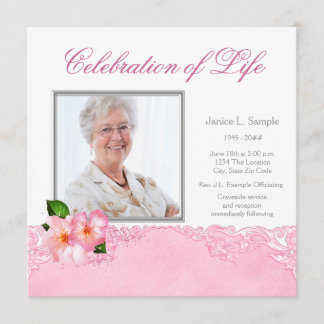 Faire-part du service de commémoration de photos p