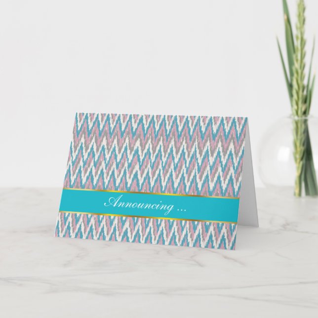 Faire-part Dusty rose et bleu iKat (Devant)