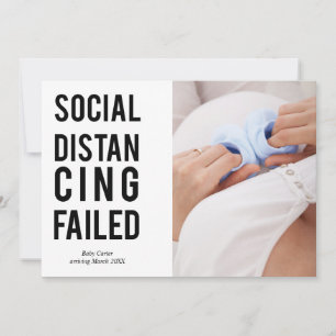 Faire-part Échec De La Distance Sociale Sans Serif Typographi