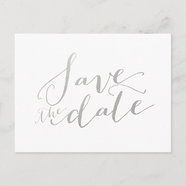 Faire-part Éclat de feuille d'argent | Carte postale de sauve (Devant)