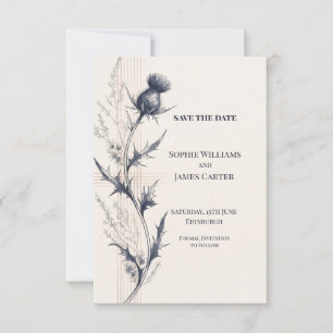 Faire-Part Écossais Mariage Dark Thistle