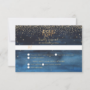Faire-part Écrit dans les étoiles RSVP avec choix de repas