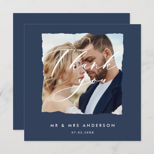 Faire-part Écriture moderne élégant élégant mariage de typogr (Devant / Derrière)