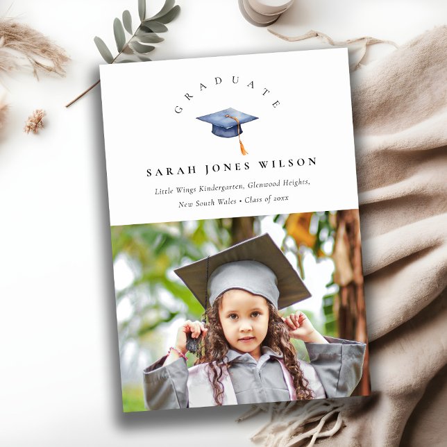 Faire-part Élégant Casquette minimal photo (Créateur téléchargé)