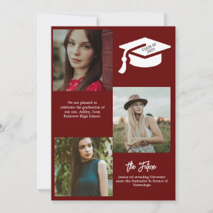 Faire-part Elégant Chic Typography Graduation Party