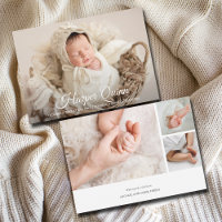 Élégant Collage photo de nouveau-nés Annonces de n
