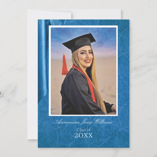 Faire-part Elegant Contemporary Blue Graduation Card (Devant)