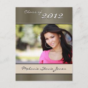 Faire-part élégant de diplômé/invitation - étain