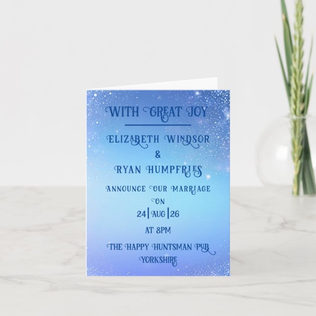 Faire-part Elégant design vert étincelant pour Mariage (Devant)