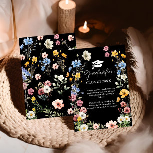 Faire-part Élégant Fleur sauvage Meadow Garden Graduation
