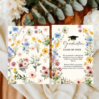 Faire-part Élégant Fleur sauvage Meadow Garden Graduation