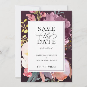 Faire-part Élégant floral Enregistrer la date