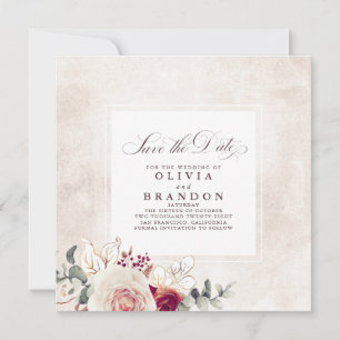 Faire-part Elégant Floral Shades Sauver La Date
