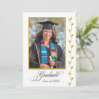 Faire-part Elegant Graduation Announcement with Gold Ivy