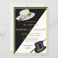 Élégant Mariage floral noir et blanc