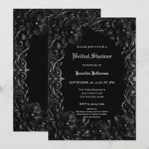 Faire-part Élégant mariage gothique Orchidée noire