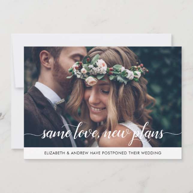 Faire-part Élégant même amour Nouveaux plans Changement de da (Devant)