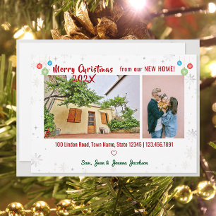 Faire-part Élégant mignon Nous avons déménagé pour Noël Photo