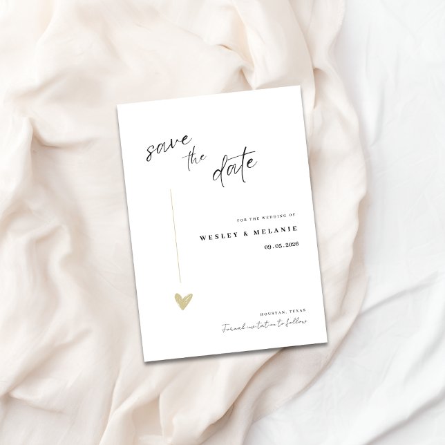 Faire-Part Élégant Minimaliste de Date de Mariage (Save The Date Wedding Invitation)