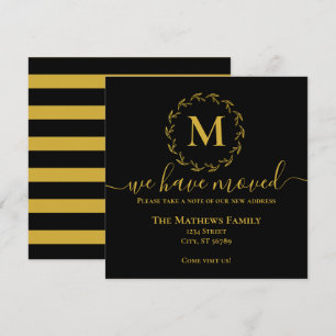 Faire-part Élégant Monogramme De Couronne D'Or Noir Nous Avon