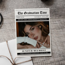 Elegant Newspaper Themed Photo Graduation
