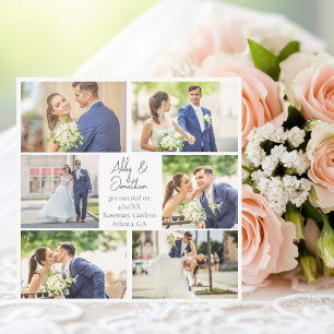 Faire-part Élégant photo nouvellement mariée Collage Mariage 