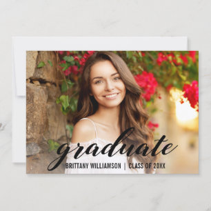 Faire-part Élégant Script College Graduation Photo