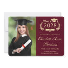 Élégant Script Photo Burgundy College Graduation