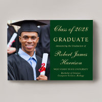 Élégante photo Green Gold College Graduation