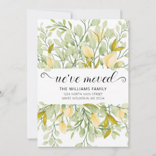 Faire-part Elégante verdure crémeuse Aquarelle Florale Moving