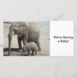 Faire-part Eléphant bébé avec maman