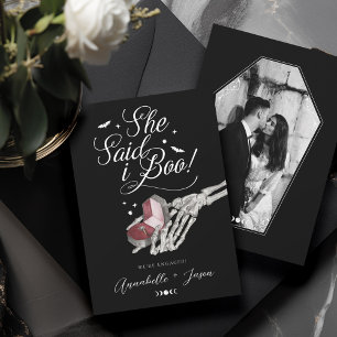 Faire-part Elle A Dit Que J'Ai Boo Skeleton Fiançailles Boîte