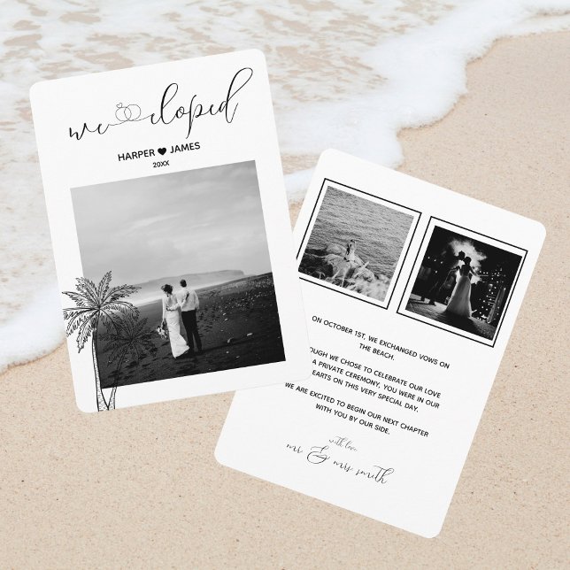 Faire-part Elopement moderne | Mariage plage (Créateur téléchargé)