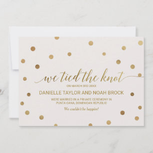 Faire-part Elopement Pois d'or
