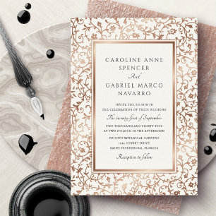 Faire-part en feuille métallisée pour un mariage c
